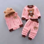 Bébé garçons filles ensemble de vêtements veste à capuche haut pantalon 3 pièces vêtements tout - petit ... Bébé garçons filles ensemble de vêtements veste à capuche haut pantalon 3 pièces vêtements tout - petit ...
