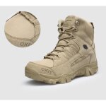 Beige bottines militaires dcontractes en cuir vritable pour homme chaussures dextrieur de combat ...