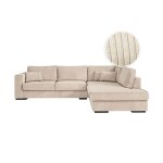Belami - canap dangle xxl 6 places en velours ctel - beige - angle droit