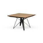 Belize - table à manger carrée extensible - effet bois et métal - 4 à 8 personnes - noir / bois Belize - table à manger carrée extensible - effet bois et métal - 4 à 8 personnes - noir / bois