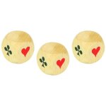 D� belote - jeujura - d� datout en bois - 3 cm - c?ur tr�fle carreau pique