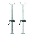 Béquilles de support pour remorque x2 + brides de fixation x2 - hauteur 700mm - dia 48mm - acier galvanisé ... Béquilles de support pour remorque x2 + brides de fixation x2 - hauteur 700mm - dia 48mm - acier galvanisé ...
