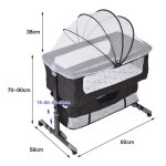 Berceau cododolit denfant pliable en noir capacité de charge 50kg coton et linavec filet entièrement ... Berceau cododolit denfant pliable en noir capacité de charge 50kg coton et linavec filet entièrement ...
