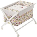 Berceau interbaby ours junior 90 x 72 cm bois / coton blanc