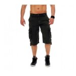 Bermuda homme - jungle - 626 - multipoches - genoux - gris fonc