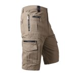 Bermuda hommebermuda homme cargo avcepoches multiples pur cotoncasual bermuda cargo chantier - brun