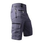 Bermuda hommebermuda homme cargo avcepoches multiples pur cotoncasual bermuda cargo chantier - gris