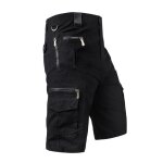 Bermuda hommebermuda homme cargo avcepoches multiples pur cotoncasual bermuda cargo chantier - noir