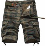 Bermuda homme cargo  carreaux - boutique hugo - vert militaire - multi - poche