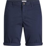 Bermuda homme coupe droite stretch jack & jones - bleu marine - 98% coton 2% lasthanne