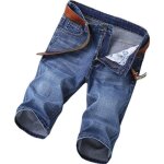 Bermuda homme en jean regular fit short homme vêtements ete - bleu clair Bermuda homme en jean regular fit short homme vêtements ete - bleu clair