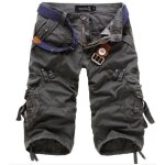 Bermuda homme uni en cargo - gris fonce