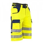 Bermuda de travail haute visibilit� - bougie - jaune fluo - 54% coton - 46% polyester - 300g r / m2