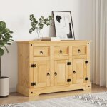 Bestbuffet de rangement enfilade - buffet corona marron - 112x43x78 cm bois massif pin mexicain - fr9634 ...