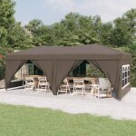 Besttente barnum robuste - tente de réception pliable avec parois - taupe 3x6 m fr17731 Besttente barnum robuste - tente de réception pliable avec parois - taupe 3x6 m fr17731