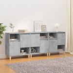 Bestbuffet de rangement enfilade - buffets 3 pcs gris b�ton - 60x35x70 cm bois ding�nierie fr9426