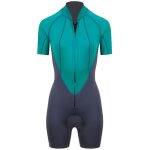 Shorty atoll beuchat - femme - bleu - zip frontal - noprne ultrastretch - protection uv50 +
