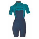 Shorty de snorkeling beuchat atoll pour femme 2mm - zip dorsal - bleu