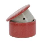 Beurrier - poterie turgis - gr�s rouge - 210g - made in calvados - conservation du beurre