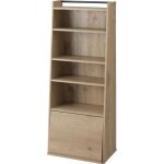 Iris ohyama biblioth�que de rangement en bois avec 1 porte rabattable iwmg - 5 l59 x p34. 5 x h12cm marron ...