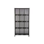 Bibliothque 12 cases - torof - l 95 cm x p 365 cm x h 181 cm - mtal - noir