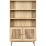 Biblioth�que 2 portes couleur ch�ne et cannage 84 cm - dali