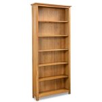 Bibliothèque à 6 étagères en bois de chêne massif - 80 x 22. 5 x 180 cm marron Bibliothèque à 6 étagères en bois de chêne massif - 80 x 22. 5 x 180 cm marron