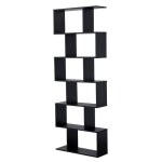 Biblioth�que 6 �tag�res noire virginia