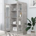 Bibliothque en agglomr - rillbus - armoire  vitrine - 82. 5 x 30. 5 x 150 cm - gris bton