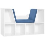 Biblioth�que banc 2 en 1 - homcom - �tag�re cube 6 compartiments meuble rangement salon - bois - 102x30x61cm ...