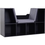 Biblioth�que banc 2 en 1 - homcom - �tag�re cube 6 compartiments meuble rangement salon - bois - 102x30x61cm ...