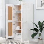 Bibliothque blanche en agglomr avec 1 porte et 4 tagres - rillbus - 82. 5 x 30. 5 x 150 cm