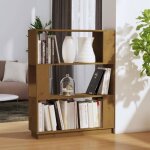 Bibliothque / cloison en bois massif marron miel 80x25x101 cm - vidaxl