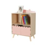 Bibliothque enfant 2 tagres 2 portes. rose