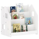 Biblioth�que enfant bruno rangement livres pour chambre enfant 4 compartiments en pin massif laqu� blanc ...