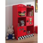 Bibliothque fun - vipack - racer rouge - 3 tages - poignes roues