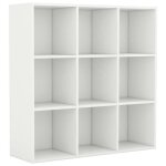 Biblioth�que - garosa - 98x30x98 cm - agglom�r� - 9 compartiments - blanc