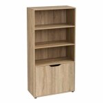 Biblioth�que meuble �tag�re coloris naturel - longueur 59 x profondeur 29 x hauteur 119 cm