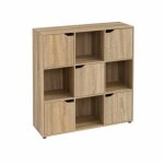 Biblioth�que meuble �tag�re meuble de rangement coloris naturel - longueur 89 x profondeur 29 x hauteur ...
