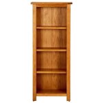 Bibliothque - qiilu - haj7905465911829 - bois de chne massif - 4 tagres - 45x22x110 cm