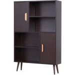 Biblioth�que scandinave - homcom - 4 niches 2 placards avec �tag�re pieds bois massif - bois - 80x24x123cm ...