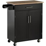 Homcom - chariot de service - mdf - 83x45x91. 5cm - noir