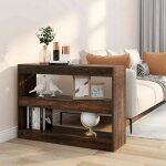 Biblioth�que - vidaxl - ch�ne fum� - 3 �tag�res - 100x30x72 cm - s�parateur de pi�ce