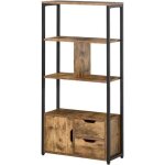 Homcom - �tag�re de rangement - panneaux de particules classe e1 - 58x24x122cm - brun avec veinage noir ...