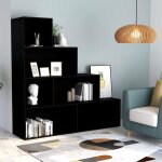 Biblioth�que - vidaxl - noir - 155x24x160 cm - 6 �tag�res - s�parateur de pi�ce