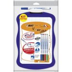 Bic velleda ardoise ecolier double face effaable  sec (21x31 cm) avec 4 feutres effaables  sec et ...
