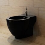 Bidet en cramique sanitaire noir  poser - vidaxl - rectangulaire - hauteur 40 cm