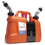 Bidon double - husqvarna - 5l essence - 2. 5l huile - arr�t automatique - niveau visible