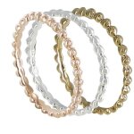 Bijou - les poulettes - set 3 bagues anneau de billes argent - or - femme