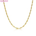 Bijoux collier femme - collier de chaîne torsadé en acier inoxydable en or 18 carats avec galvanoplastie ... Bijoux collier femme - collier de chaîne torsadé en acier inoxydable en or 18 carats avec galvanoplastie ...